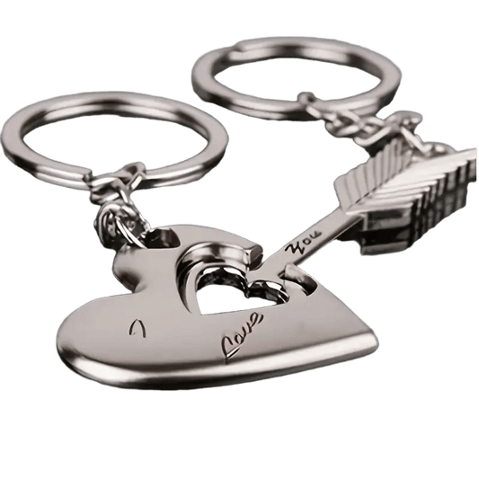 Par-Nyckelringar i Metall – Hjärtform & Pil | Romantisk Present till Par