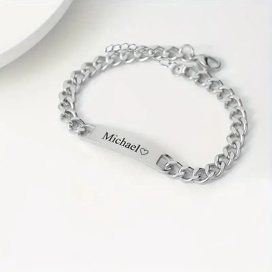 Personligt armband med gravyr i rostfritt stål Michael – present till honom